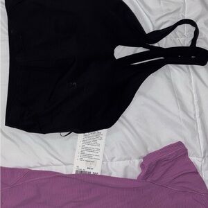 lululemon athletica Black and Purple Bra Set